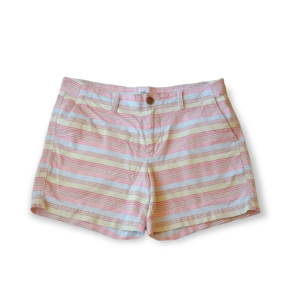 BST SOLD!GAP stripe multicolor city shorts casual size medium - Picture 1 of 6